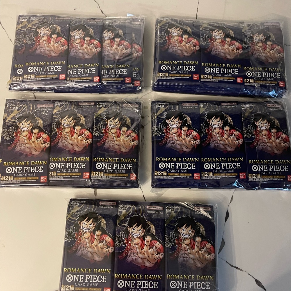 One Piece Romance Dawn TCG Japanese Version 24 Booster Packs Without Box.
